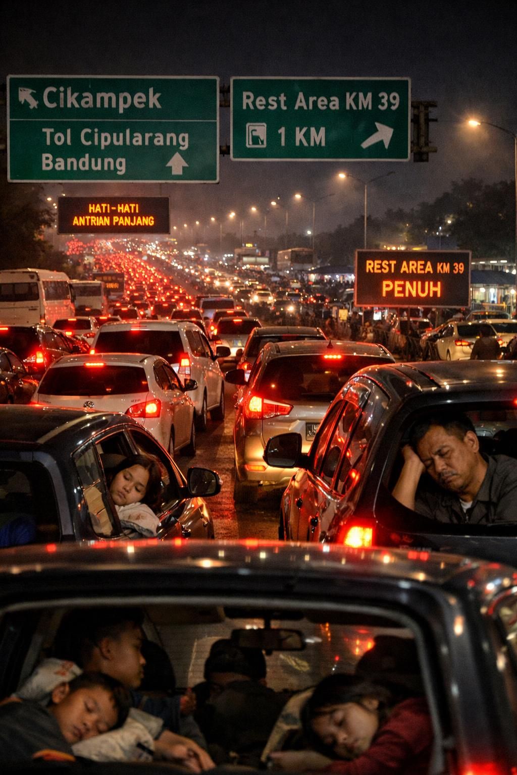 perjalanan dari bekasi ke tol cikampek memakan waktu 5 jam, pemudik mengeluhkan kemacetan ekstrem yang memecahkan rekor baru. simak laporan lengkapnya di sini.