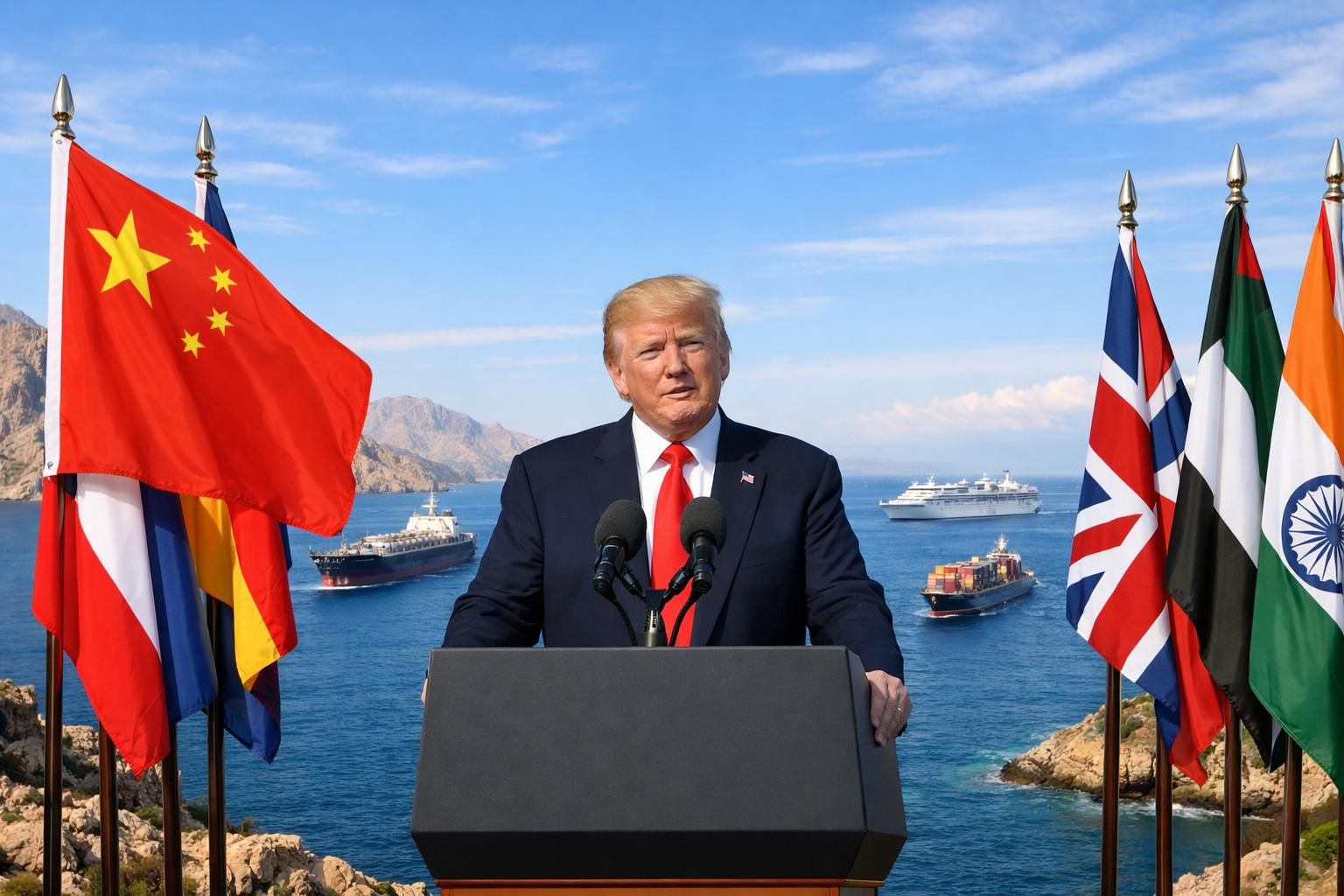 breaking: trump meresmikan pembukaan permanen selat hormuz untuk akses china dan dunia, membuka peluang ekonomi dan geopolitik baru - cnbc indonesia.