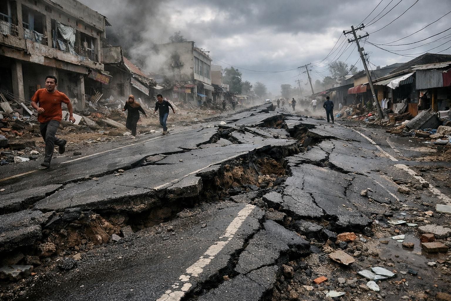 gempa dahsyat berkekuatan magnitudo 7,6 mengguncang sulawesi utara dan maluku utara, menyebabkan aspal jalanan bergoyang hebat. baca laporan lengkap di bbc.