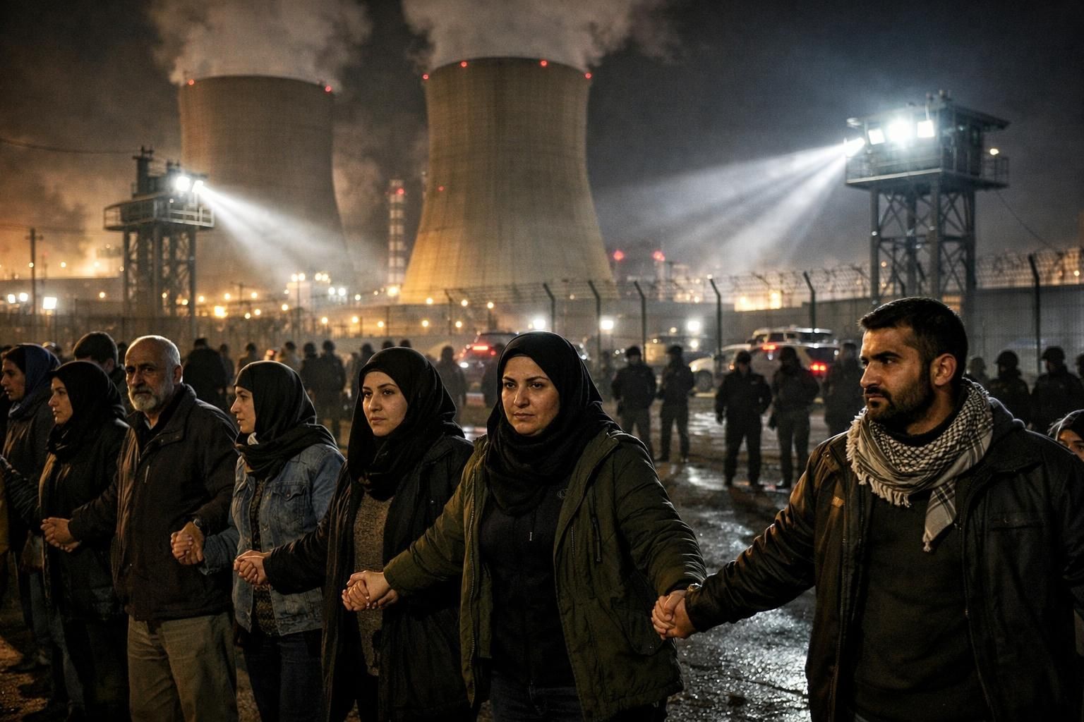 trump mengancam akan menyerang pembangkit listrik, sementara iran mengajak warganya membentuk rantai manusia untuk menangkal ancaman tersebut dan menjaga keamanan negara.