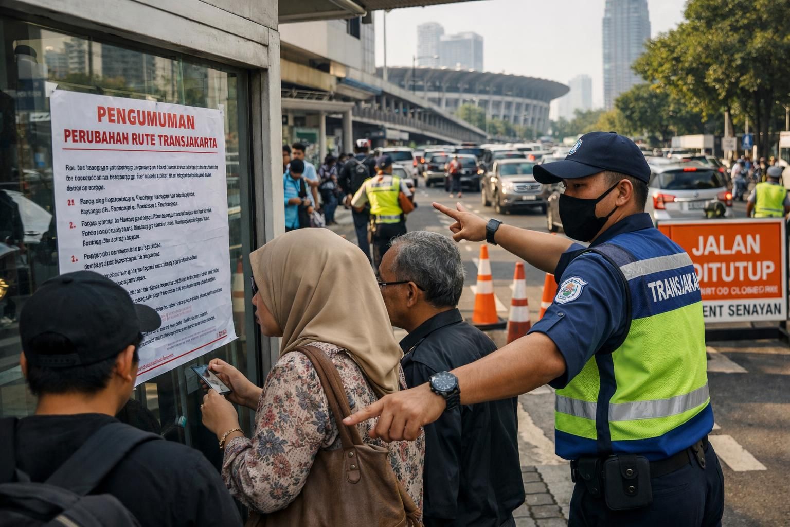 beberapa rute transjakarta terhenti sementara akibat penutupan jalan. dapatkan informasi terbaru dan alternatif perjalanan di kompas.com.