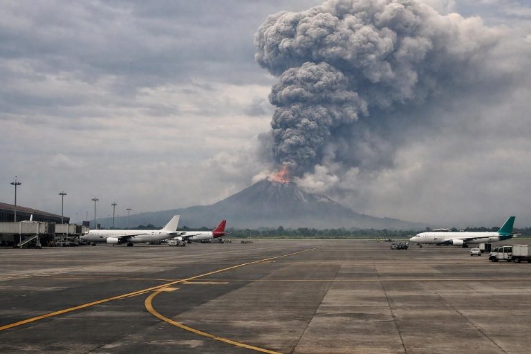 bandara soekarno-hatta ditutup sementara hingga pukul 13.30 wib karena erupsi gunung anak krakatau, mengganggu aktivitas penerbangan. update terbaru hanya di detiknews.