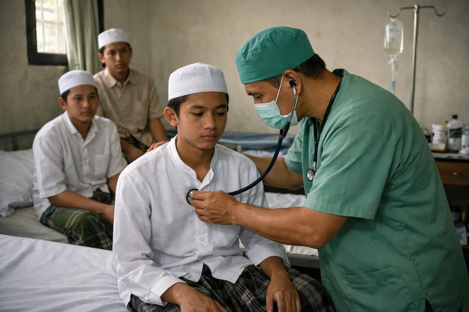 santri di sidoarjo diduga mengalami keracunan makanan. menu mbg saat ini sedang diperiksa di laboratorium untuk memastikan penyebabnya.